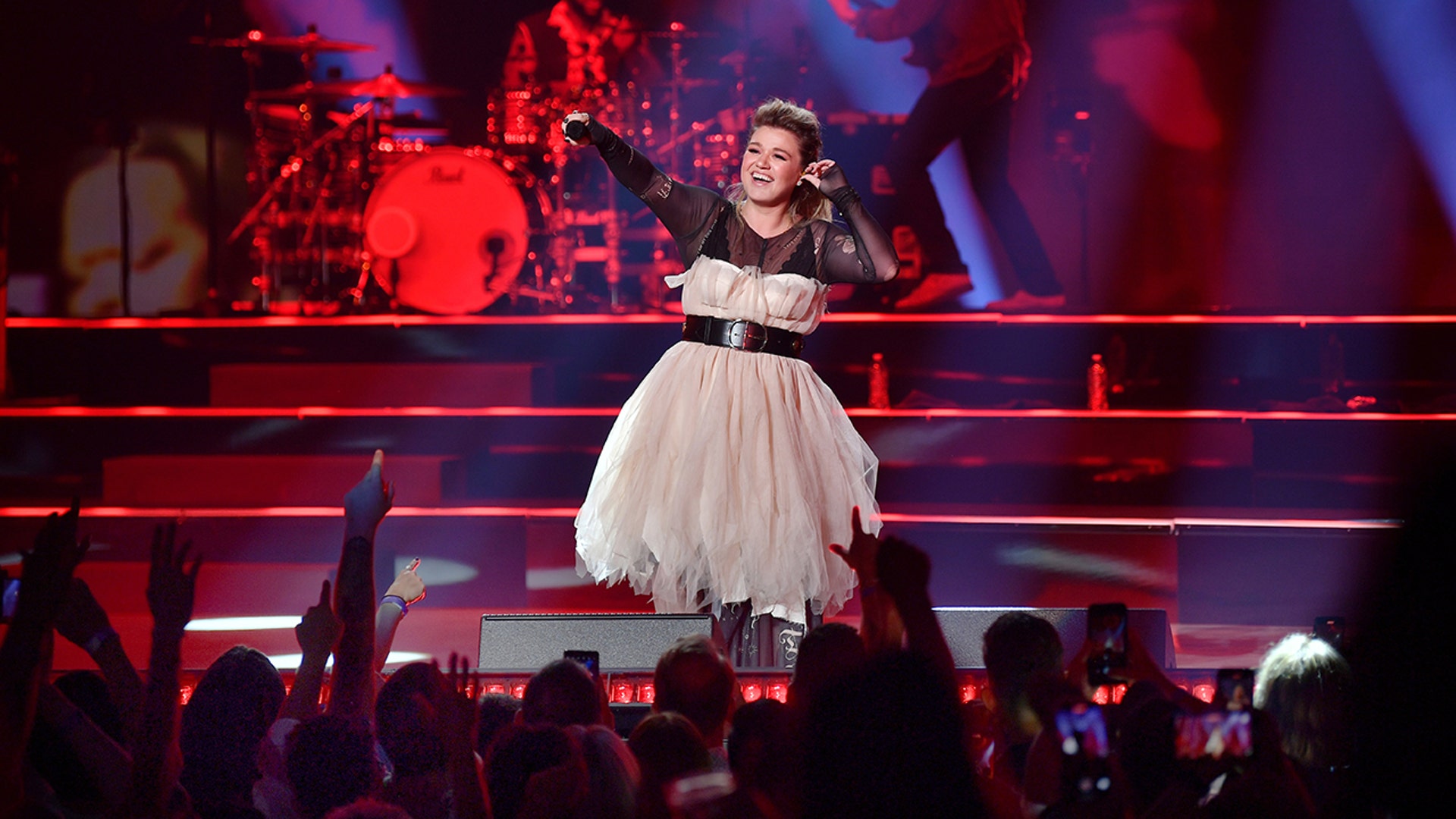 Kelly Clarkson on stage in Las Vegas