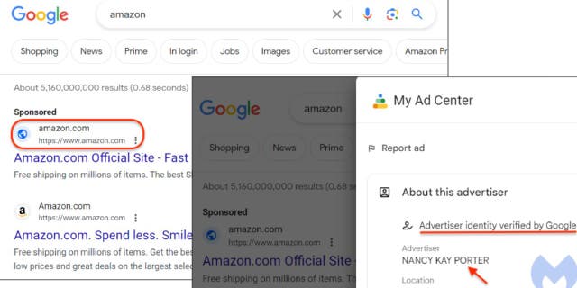 Screenshot of a malware advertisement.