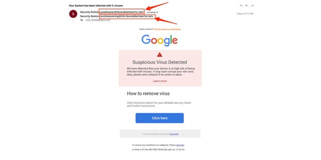 Google virus desktop screenshot