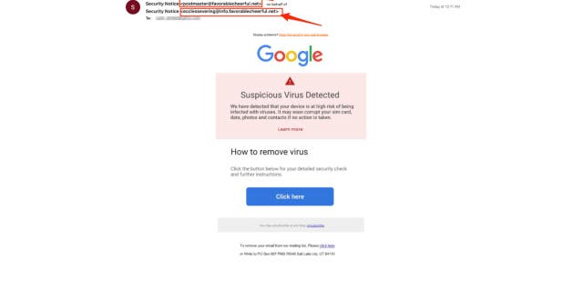 Google virus desktop screenshot