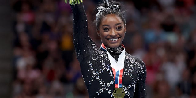 Simone Biles smiles