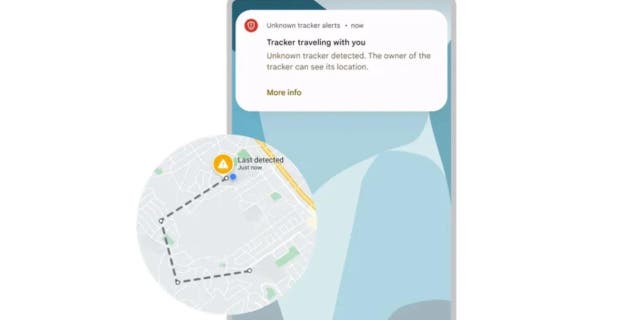 لقطة شاشة لرسالة Google مع خريطة.