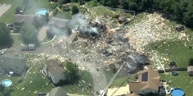 Aerial shot above Plum explosion