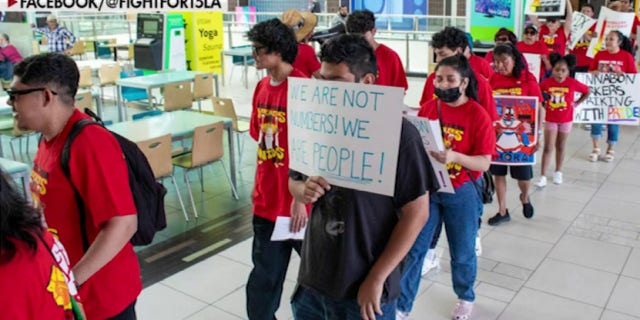 a photo of workers on strike