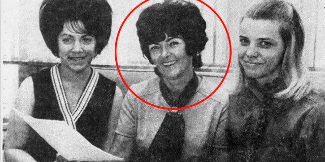 Jewell Langford (center) photographed with two other women