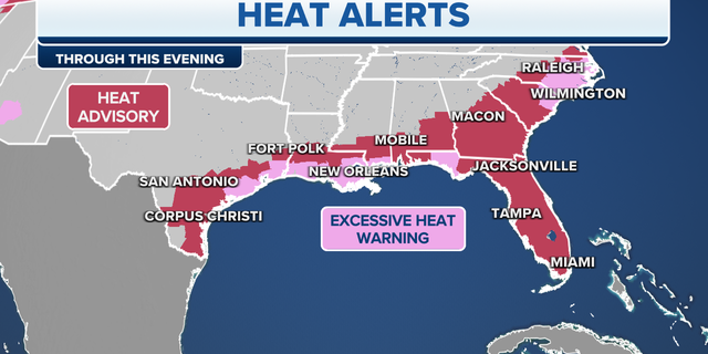 Heat alerts in the South