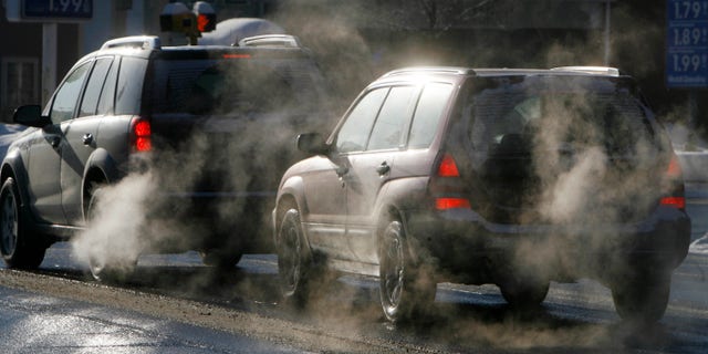 Cars give off exhaust fumes