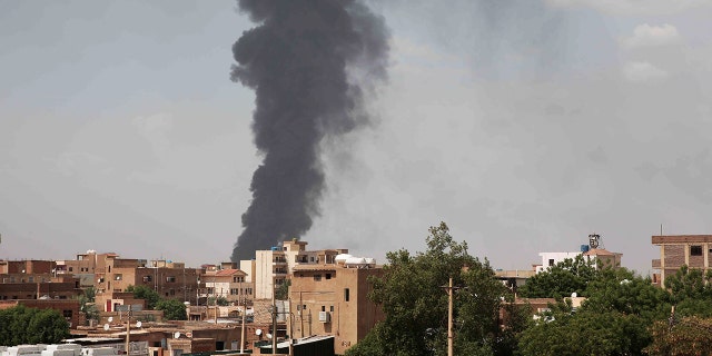 Smoke rises over Khartoum, Sudan