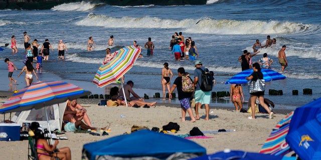 Rockaway Beach crowded with sunbathers last year
