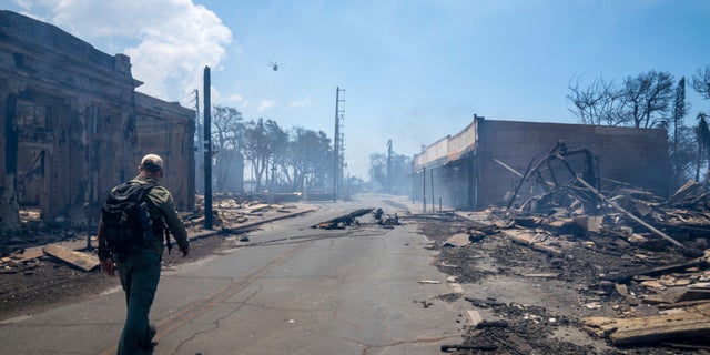 Wildfire wreckage in Lahaina on Maui