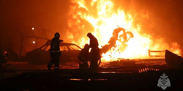 People, hose, fire