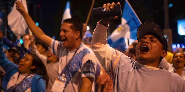 People cheering