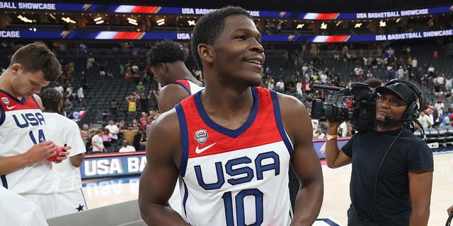 Anthony Edwards after a Team USA basketball game