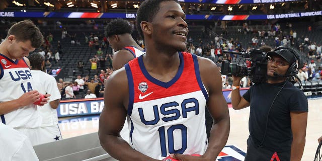 Anthony Edwards after a Team USA basketball game