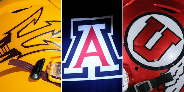 Arizona State, Arizona and Utah logos side by side