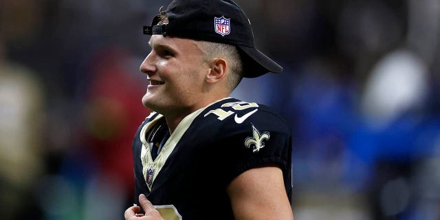 Blake Grupe plays during a preseason game