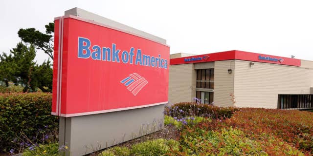 sign for Bank of America branch