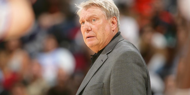 Don Nelson coaches during a Golden State Warriors game