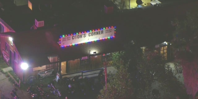 Aerial view of Cook's Corner bar