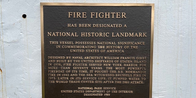 "Fire Fighter" landmark plaque