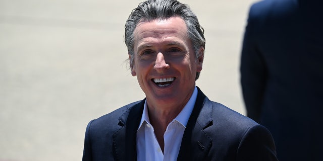 Newsom at NASA research center in California