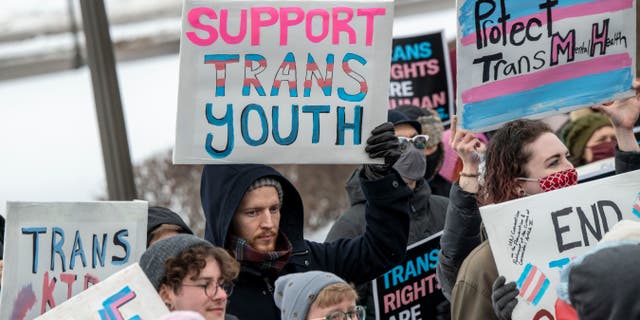Trans youth activists signs