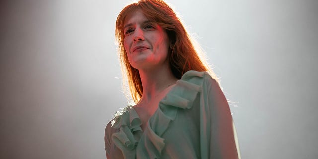 A photo of Florence Welch performing