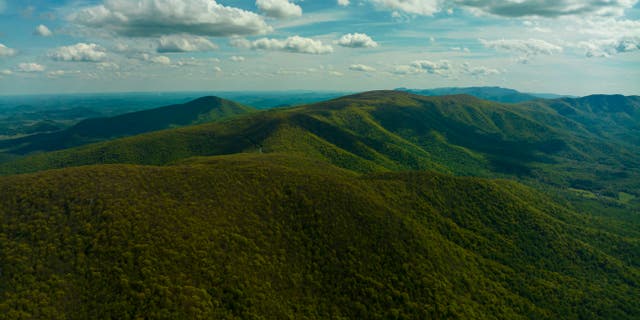 An aerial view of the Appalachian Mountains