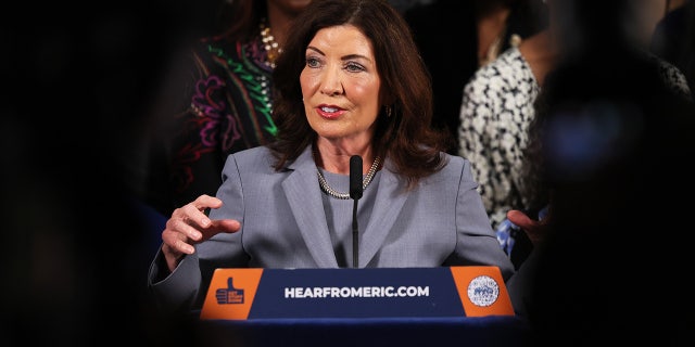 Gov. Kathy Hochul speaks at public safety press conference