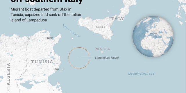 infographic on shipwreck off southern Italy