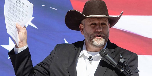 Ammon Bundy during Idaho rally