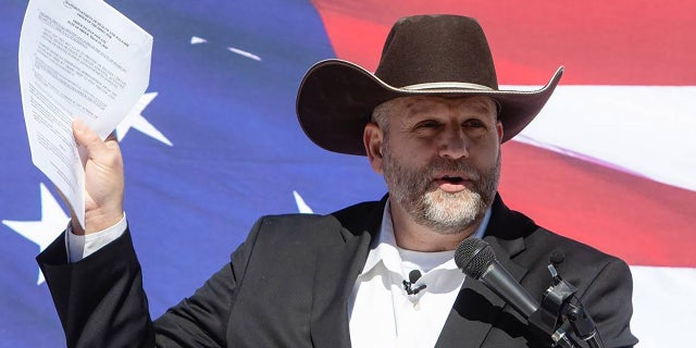 Ammon Bundy during Idaho rally