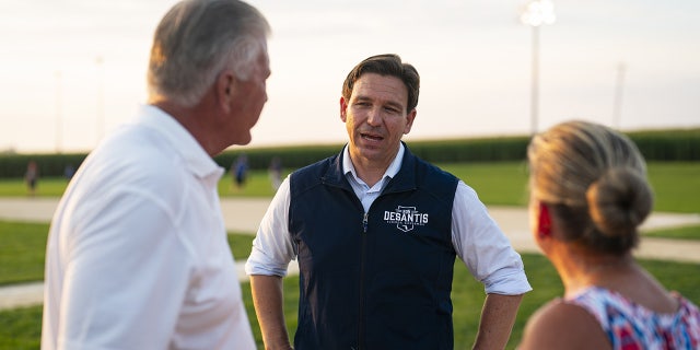 DeSantis at Iowa baseball game