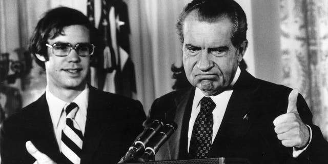 Richard Nixon giving thumbs up