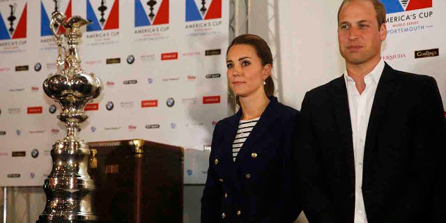 America's Cup Trophy Featuring Prince William and Princess Kate
