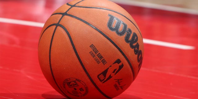 A picture of an NBA basketball