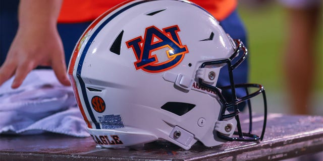 A picture of an Auburn helmet