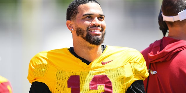 Caleb Williams at USC football practice