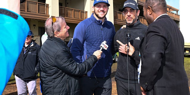 Josh Allen and Aaron Rodgers at a Pro-Am at Pebble Beach