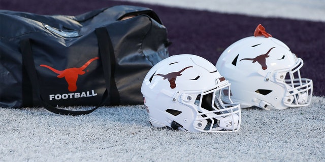 A photo of Texas Longhorn helmets
