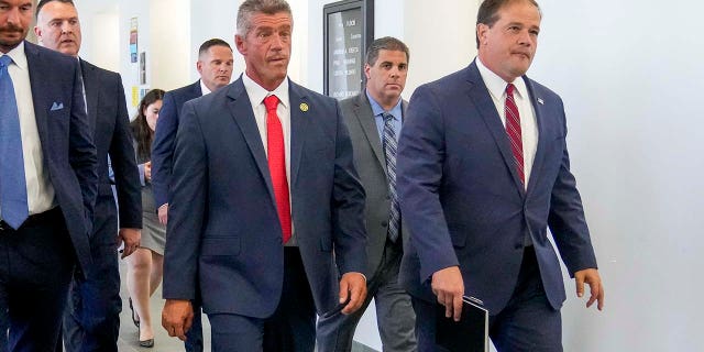 Ray Tierney arrives for a court appearance in the case against Rex Heuermann