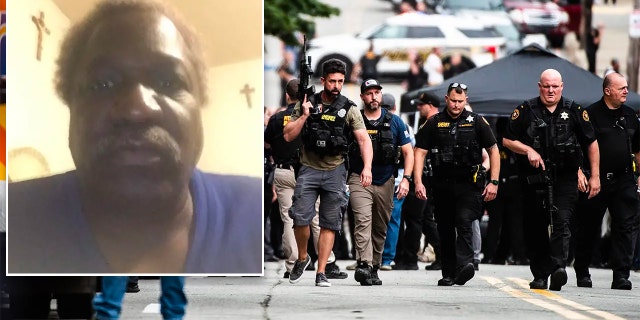 Bill Hardison inset selfie over SWAT team