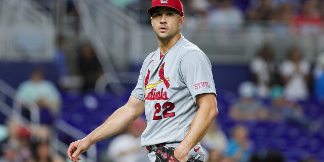 Jack Flaherty walks off mound