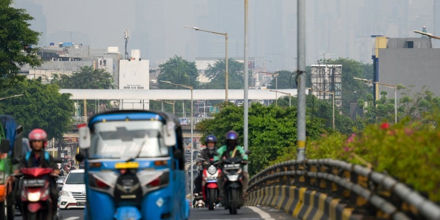 Smoggy conditions in Jakarta