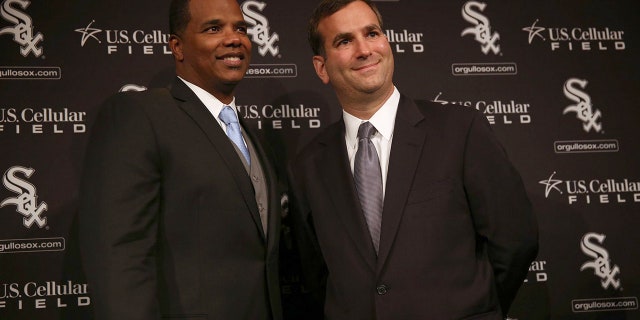 Ken Williams and Rick Hahn pose