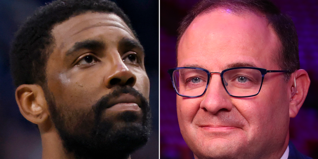 Kyrie Irving and Adrian Wojnarowski side by side