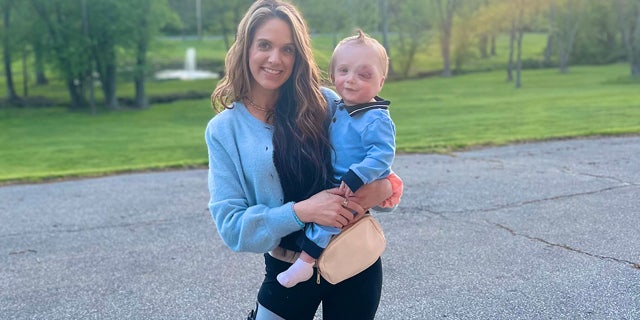 Lindsey holding Bryson