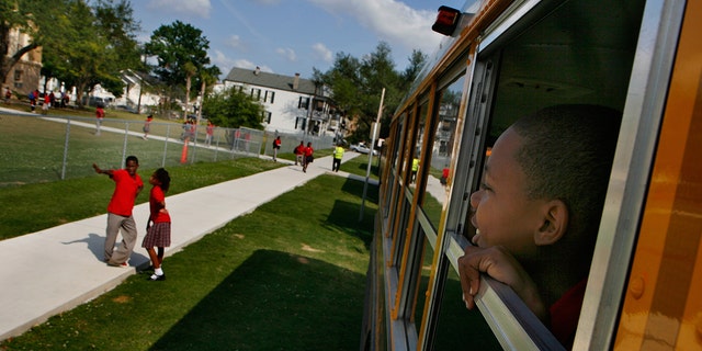 School bus seen in New Orleans