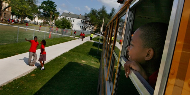School bus seen in New Orleans