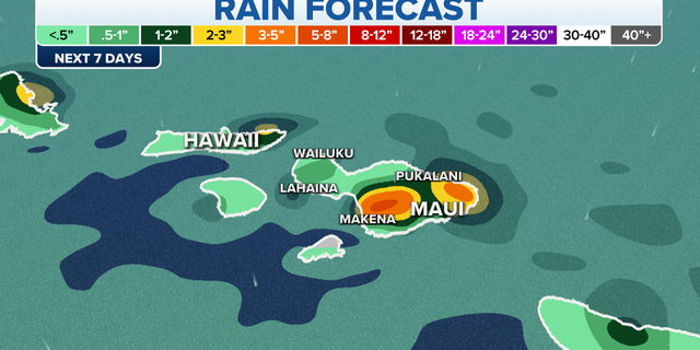 Maui rain forecast map